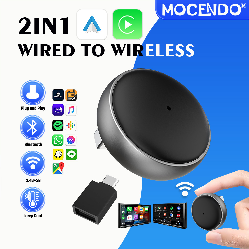 Smart Accessories - MOCENDO Adattatore CarPlay 2in1 da Cablato