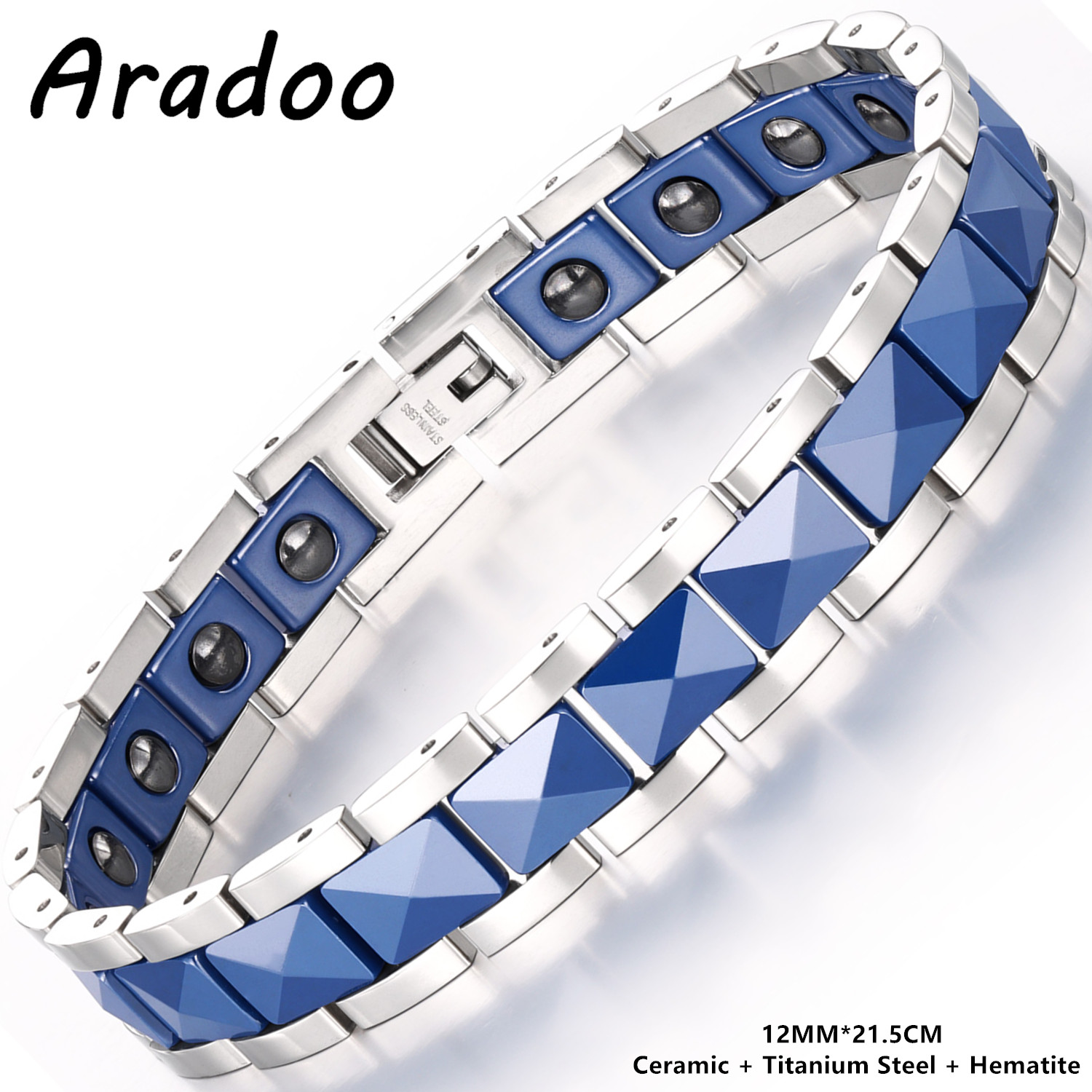 ARADOO Bracciale in acciaio al - Ceramic Link Bracelet recensione e prezzo