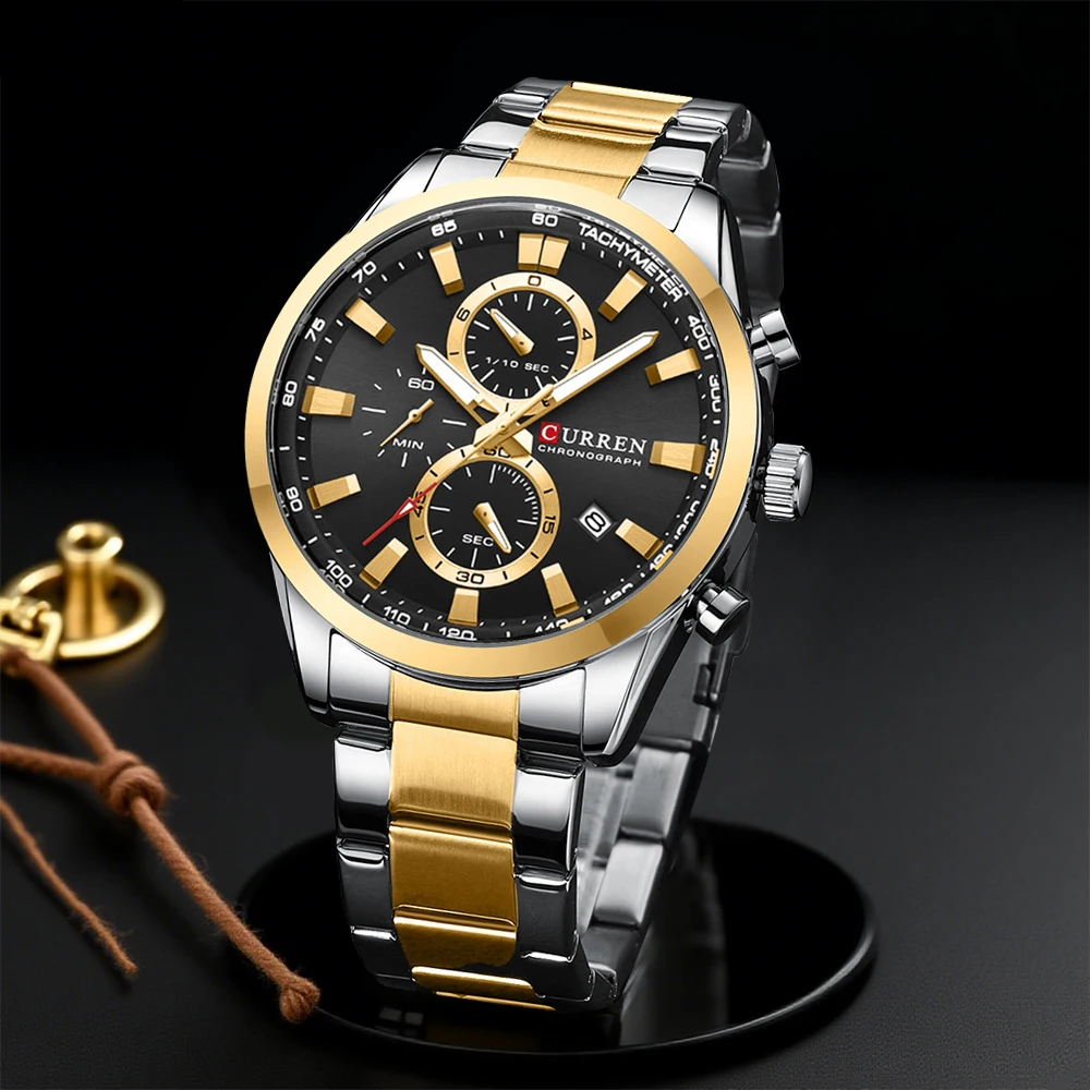 CURREN Casual Quarzo Crono Oro - Accessories With Watch recensione e prezzo