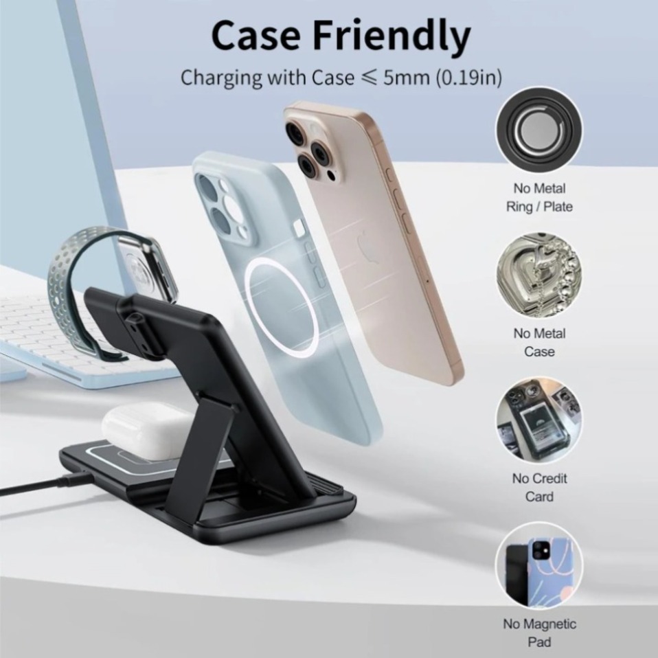 Luce LED notturna 3 in 1, cari - Wireless Charger Watch recensione e prezzo