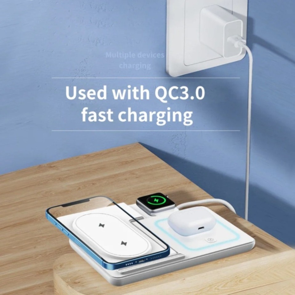 Luce LED notturna 3 in 1, cari - Wireless Charger Watch recensione e prezzo